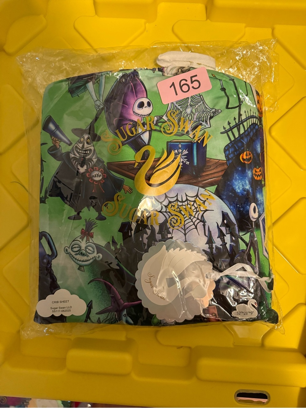 Sugar Swan Nightmare Before Christmas Bamboo Crib Sheet